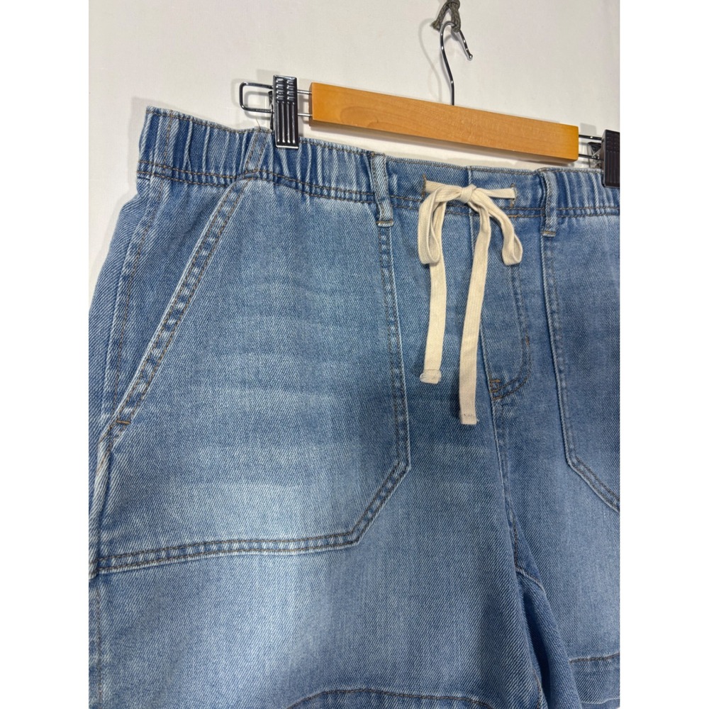 Casual Comfort Stitch Star Denim Pull On Shorts Womens 1X Blue - Picture 3 of 7